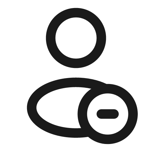 User minus rounded outline icon, outline style, from Solar