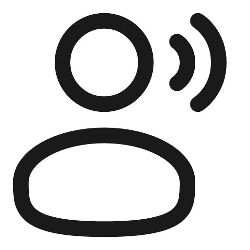 User speak linear icon, line style, from Solar