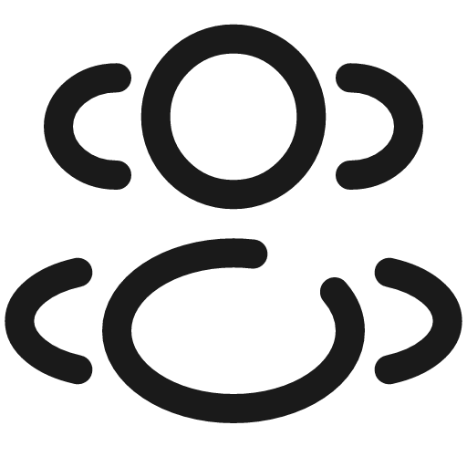 Users group two rounded broken icon, line style, from Solar