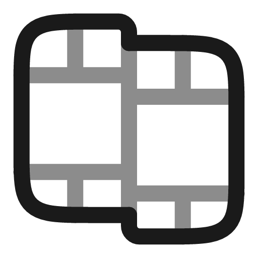 Video frame 2 line duotone icon, two-tone style, from Solar