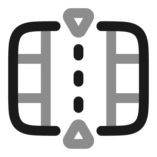 Video frame cut 2 line duotone icon, two-tone style, from Solar