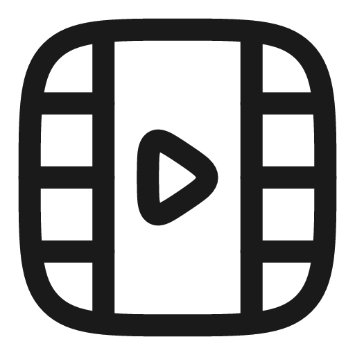 Video frame play vertical linear icon, line style, from Solar