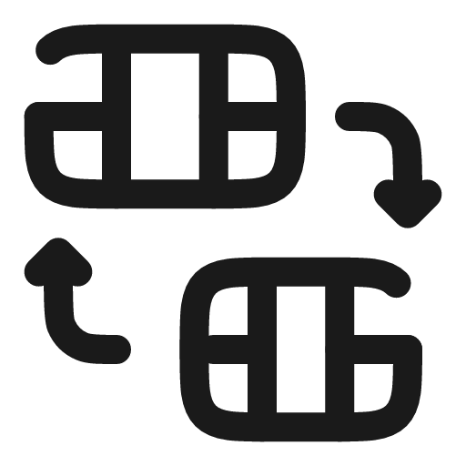 Video frame replace broken icon, line style, from Solar