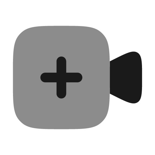 Videocamera add bold duotone icon, two-tone style, from Solar