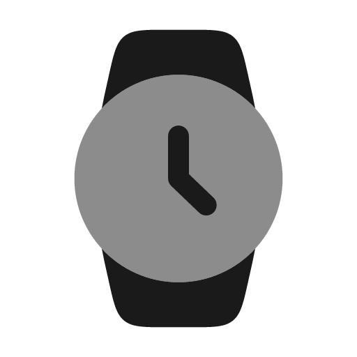 Watch round bold duotone icon, two-tone style, from Solar
