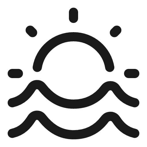 Water sun linear icon, line style, from Solar