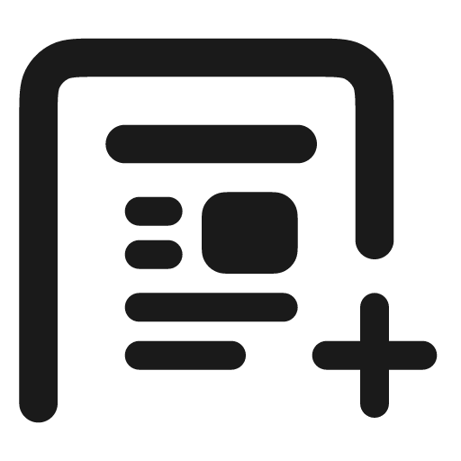 Article plus solid icon, filled style, from Stash Icons