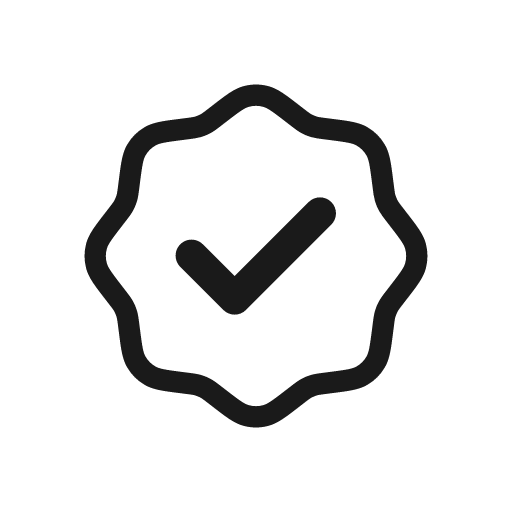 Badge verified light icon, light style, from Stash Icons