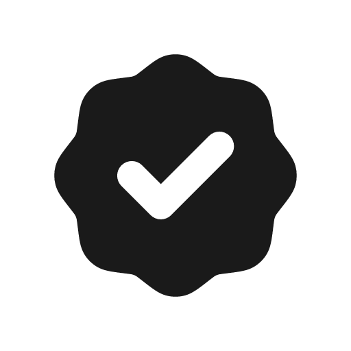 Badge verified solid icon, filled style, from Stash Icons