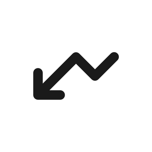Chart trend down icon, solid style, from Stash Icons