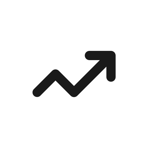 Chart trend up icon, solid style, from Stash Icons