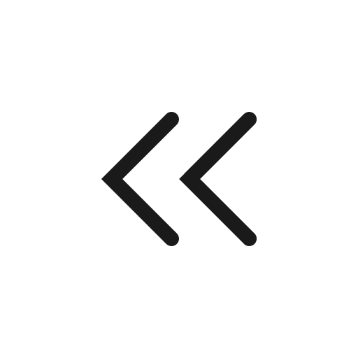 Chevron double left light icon, light style, from Stash Icons