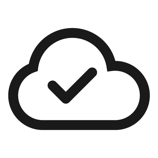 Cloud check icon, solid style, from Stash Icons