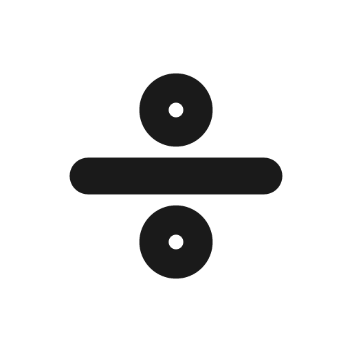 Divide solid icon, filled style, from Stash Icons