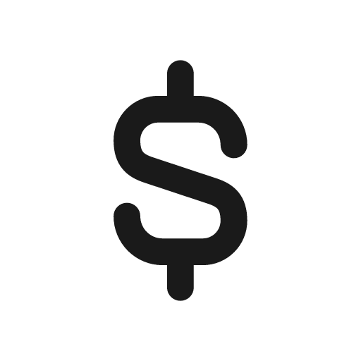 Dollar sign icon, solid style, from Stash Icons
