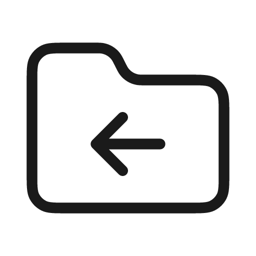Folder arrow left light icon, light style, from Stash Icons