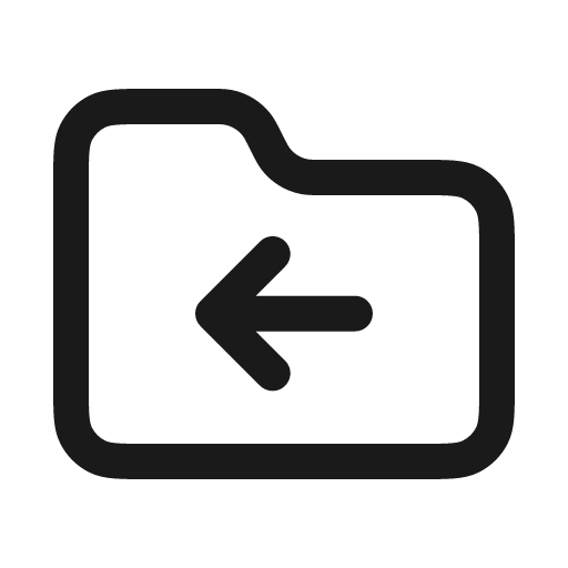 Folder arrow left icon, solid style, from Stash Icons