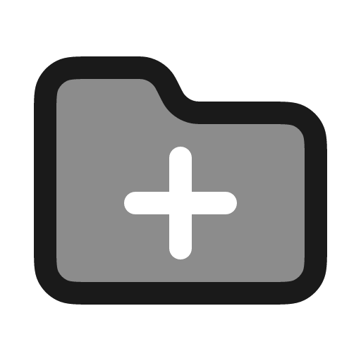 Folder plus duotone icon, two-tone style, from Stash Icons