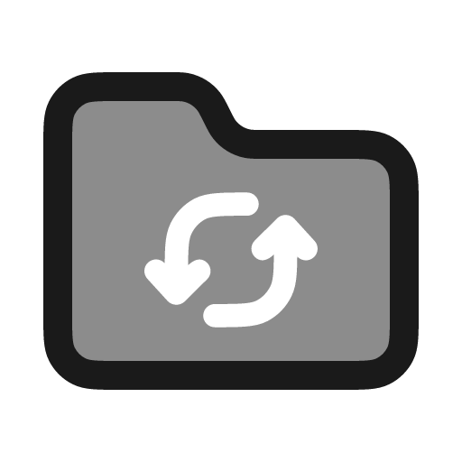 Folder refresh duotone icon, two-tone style, from Stash Icons