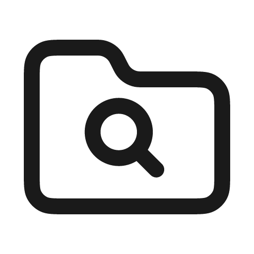 Folder search icon, solid style, from Stash Icons
