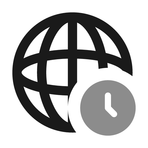 Globe timezone duotone icon, two-tone style, from Stash Icons