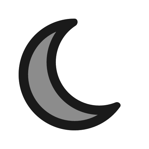 Moon duotone icon, two-tone style, from Stash Icons