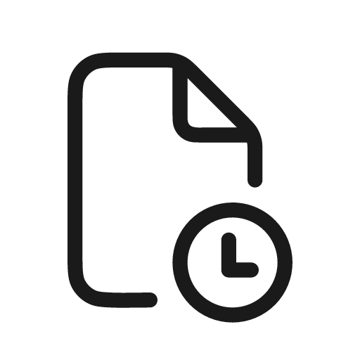 Paper clock light icon, light style, from Stash Icons