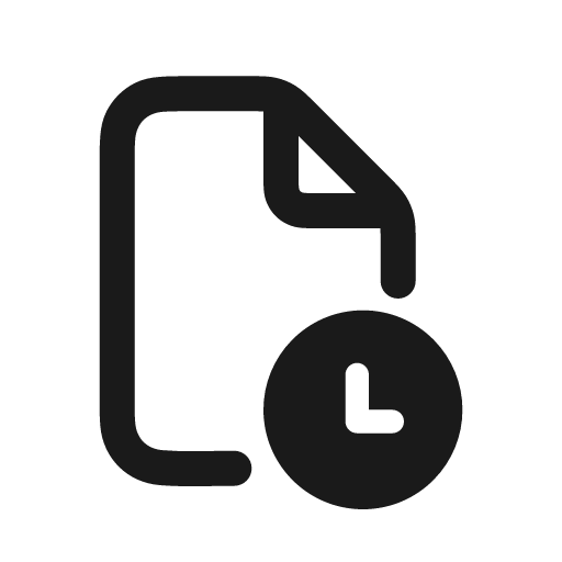 Paper clock solid icon, filled style, from Stash Icons