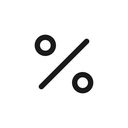 Percent light icon, light style, from Stash Icons
