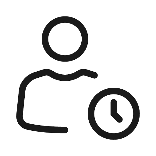 User clock light icon, light style, from Stash Icons