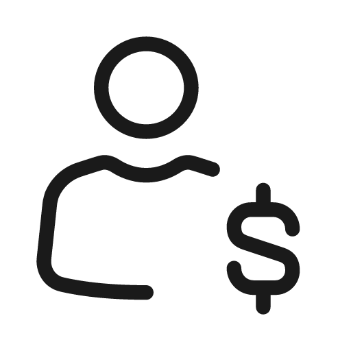 User dollar light icon, light style, from Stash Icons