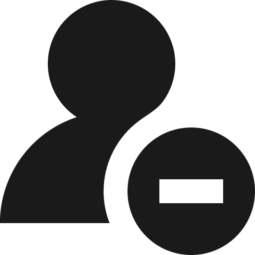 Basic ui remove user icon, solid style, from Streamline Block
