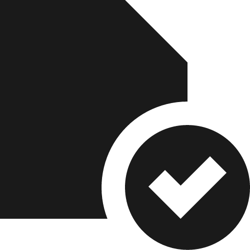 Content confirm file icon, solid style, from Streamline Block