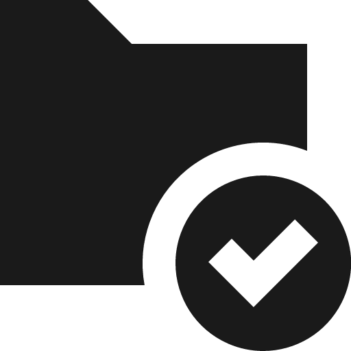 Content confirm folder icon, solid style, from Streamline Block
