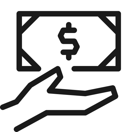 Cash hand 4 icon, line style, from Cyber free icons