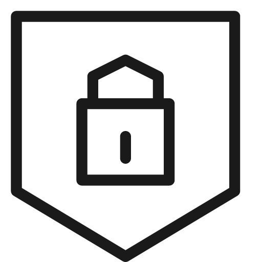 Lock shield icon, line style, from Cyber free icons