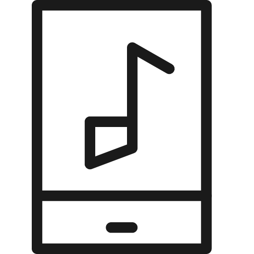 Mobile phone song music note icon, line style, from Cyber free icons