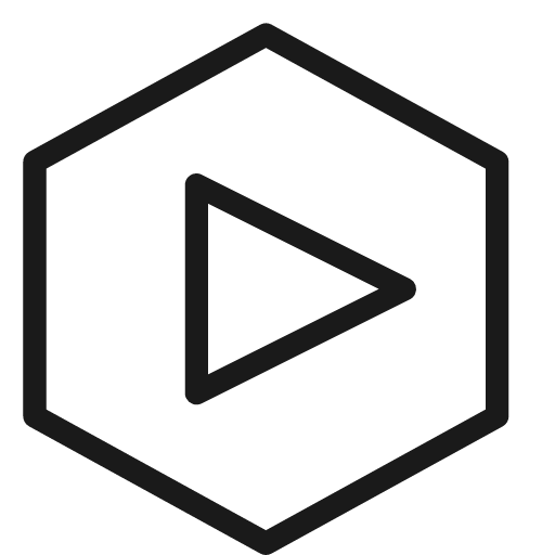 Play media video hexagon icon, line style, from Cyber free icons