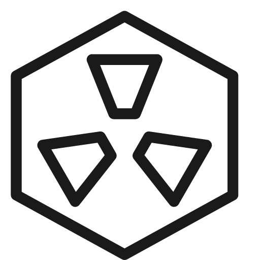 Radioactive hexagon icon, line style, from Cyber free icons