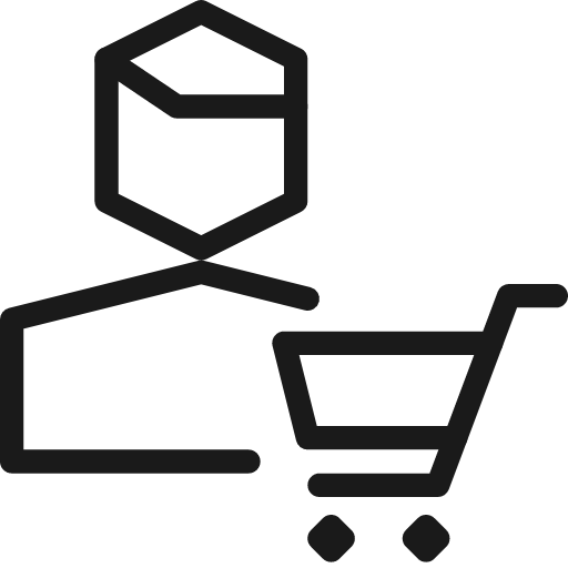 Shopping cart user 4 icon, line style, from Cyber free icons