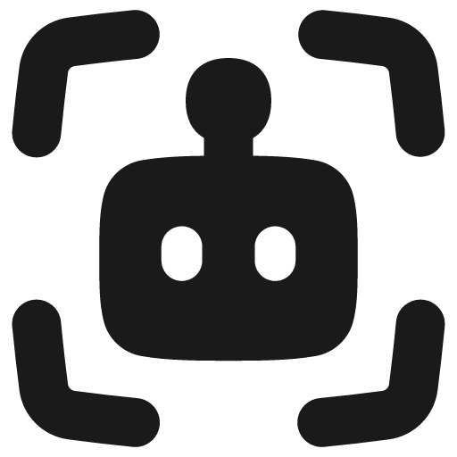 Ai scanner robot solid icon, filled style, from Flex free icons