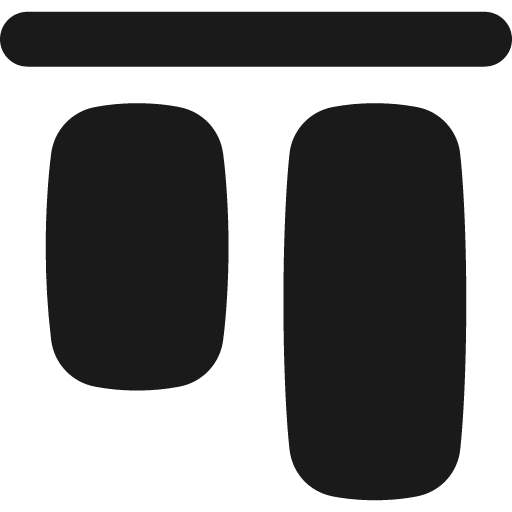 Align top 1 solid icon, filled style, from Flex free icons
