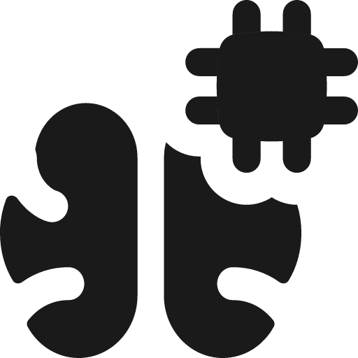 Artificial intelligence brain chip solid icon, filled style, from Flex free icons