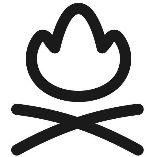 Campfire icon, line style, from Flex free icons