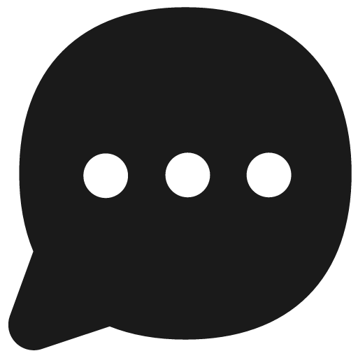Chat bubble typing oval solid icon, filled style, from Flex free icons