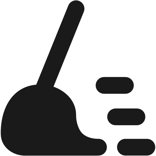 Clean broom wipe solid icon, filled style, from Flex free icons