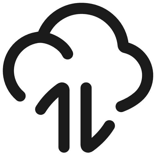 Cloud data transfer icon, line style, from Flex free icons