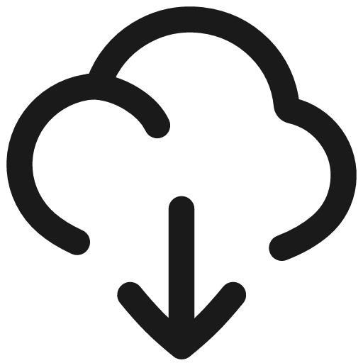 Cloud download icon, line style, from Flex free icons