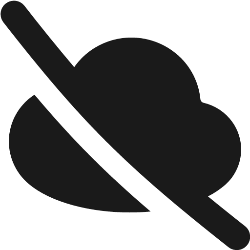 Cloud off solid icon, filled style, from Flex free icons