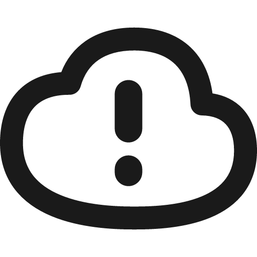 Cloud warning remix icon, solid style, from Flex free icons